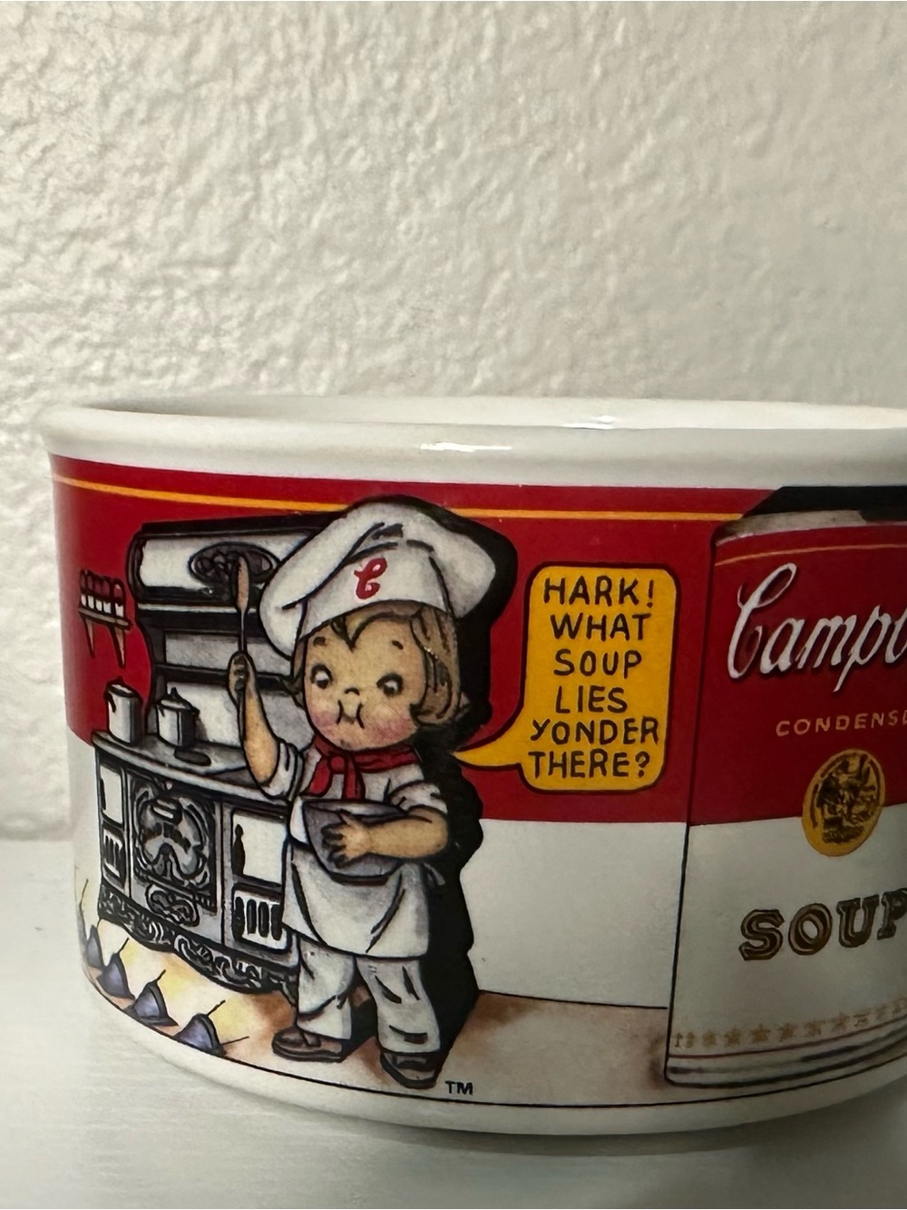 Campbell's Red Ceramic Soup Mug with Chef Illustration